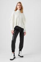 French Connection Lacey Fringed Roll Neck Sweater