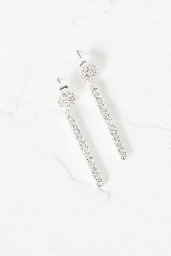 French Connenction Crystal Stick Drop Earrings