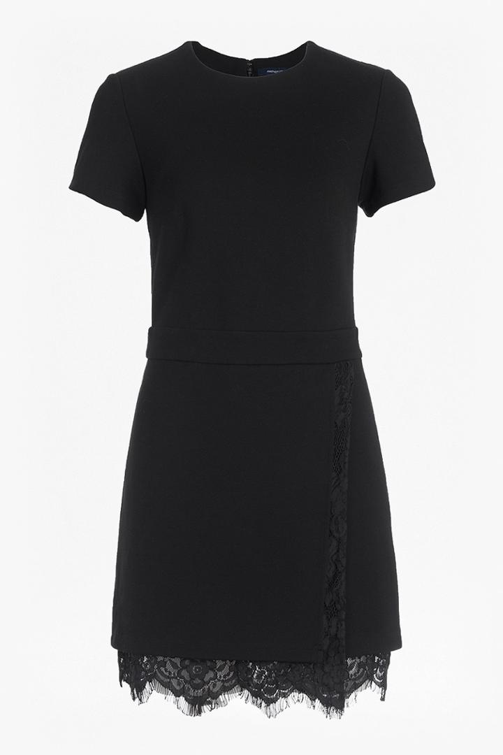 French Connection Lula Stretch Lace Trim Mini Dress