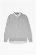 French Connection Shirt Knit Hybrid Sweater