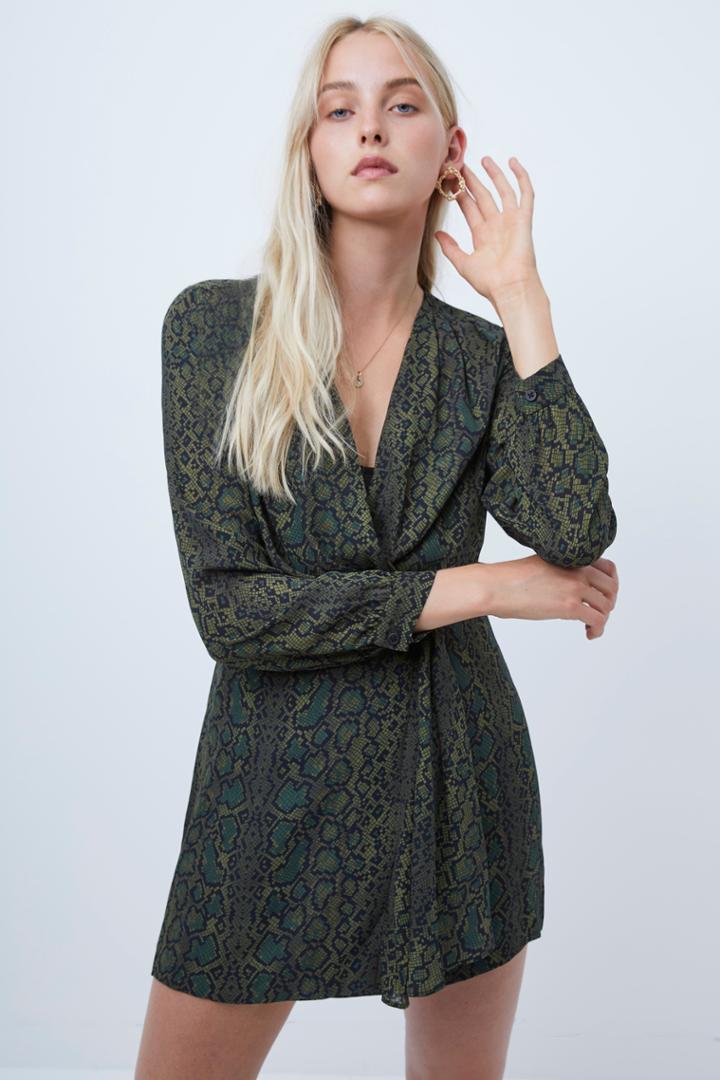 French Connection Erina Drape V Neck Dress