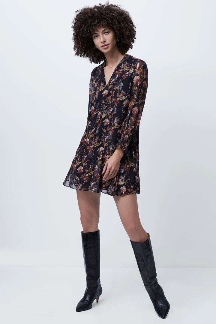 French Connection Desta Fil De Coupe Smock Dress