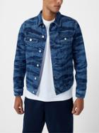 French Connection Laser Etched Denim Jacket