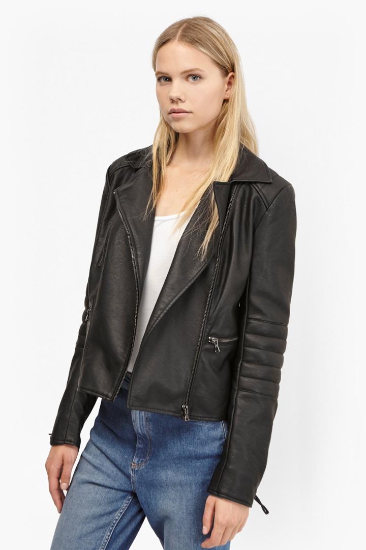 French Connection Blackbird Pu Biker Jacket