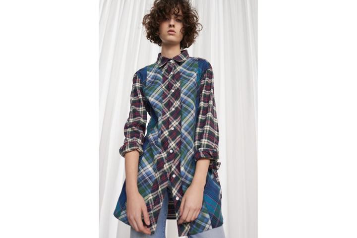 French Connection Patchwork Flannel Checked Shirt