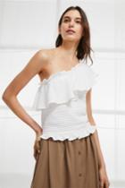 Fcus Tripola Jersey Off Shoulder Ruffle Top