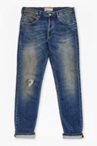 French Connection Plaited Stretch Distressed Straight Leg Jeans