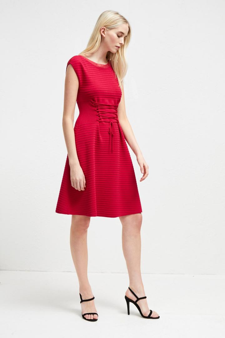 Fcus Katie Crepe Knit Lace Up Dress