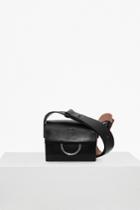French Connection Oversized Buckle Square Faux Leather Bag