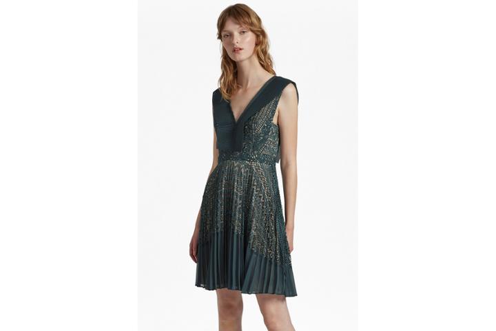 French Connection Orabelle Lace V Neck Dress