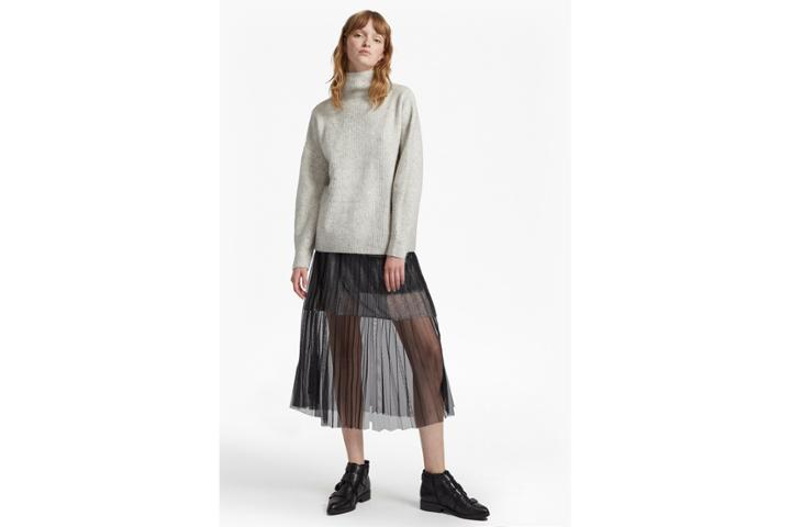 French Connection Daphne Lurex Jersey Midi Skirt