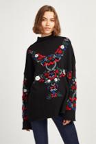 French Connenction Emily Embroidered High Neck Jumper