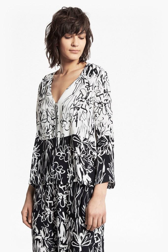 French Connection Copley Printed Crepe Blouse