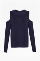 French Connection Cold Shoulder Knitted Cotton Jumper