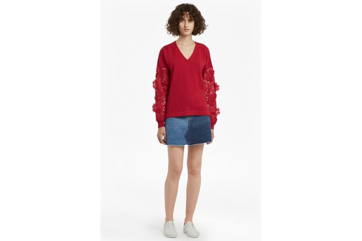French Connection Manzoni Lace Sleeved Jumper