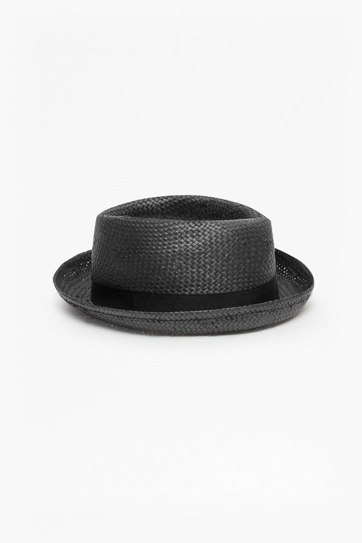 French Connenction Pork Pie Straw Hat