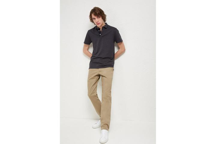 French Connection Garment Dye Mini Stripe Polo Shirt
