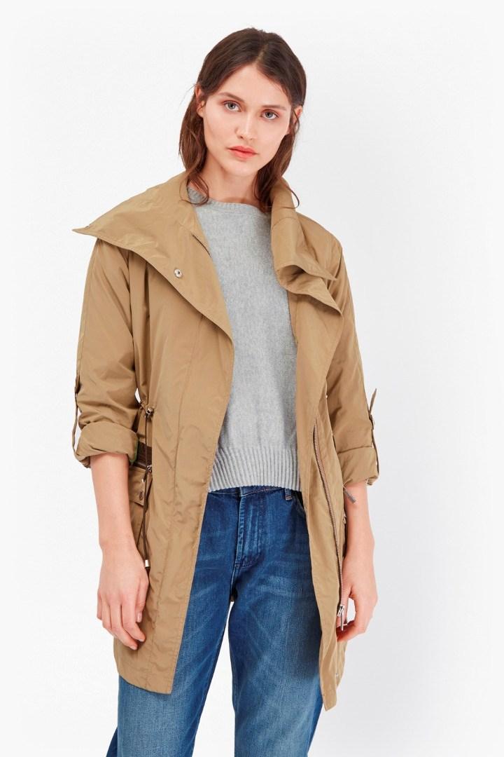 French Connection Drape Front Collar Coat