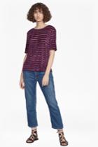 Fcus Bernice Velvet Stripe Jersey T-shirt