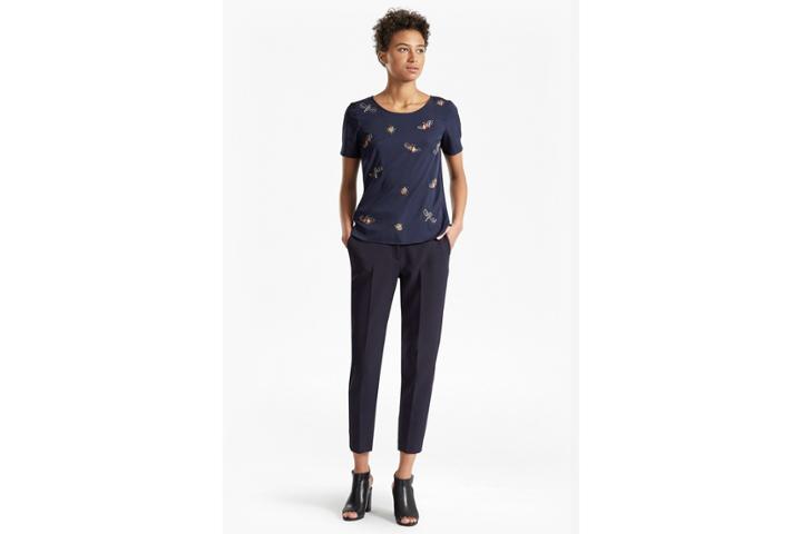 French Connection Earthwood Embellished Top