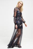 French Connenction Caspia Embroidered Maxi Dress