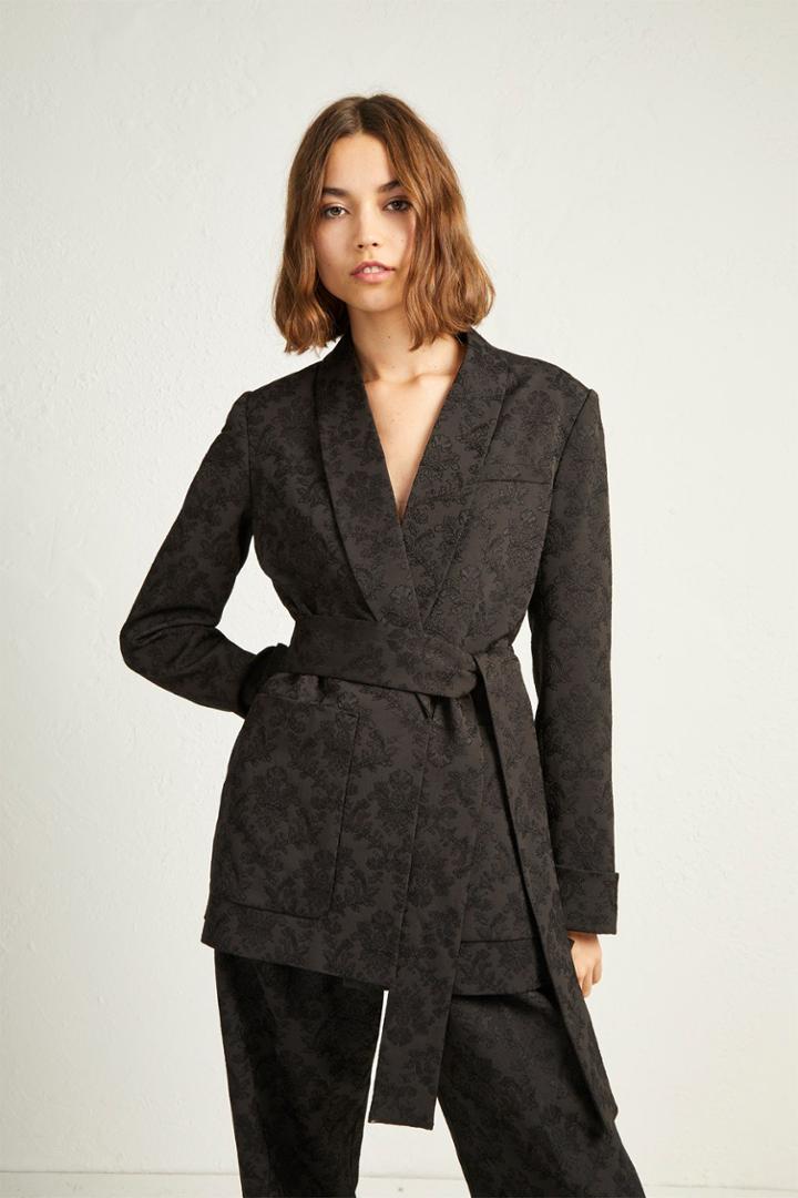 French Connenction Jane Suiting Belted Shawl Collar Jacket