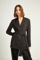 French Connenction Jane Suiting Belted Shawl Collar Jacket