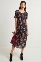 French Connenction Florence Printed Plisse Jersey Midi Dress