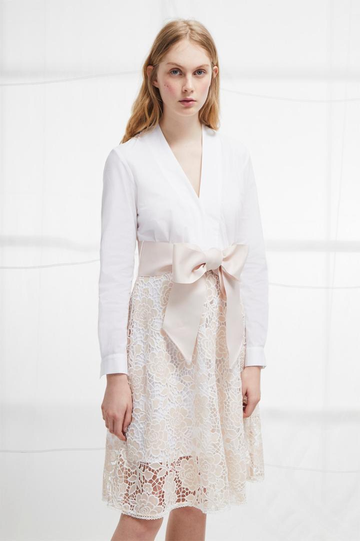 French Connection Chania Lace Wrap Shirt Dress
