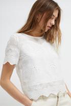 French Connenction Camellia Lace Short Sleeve Top
