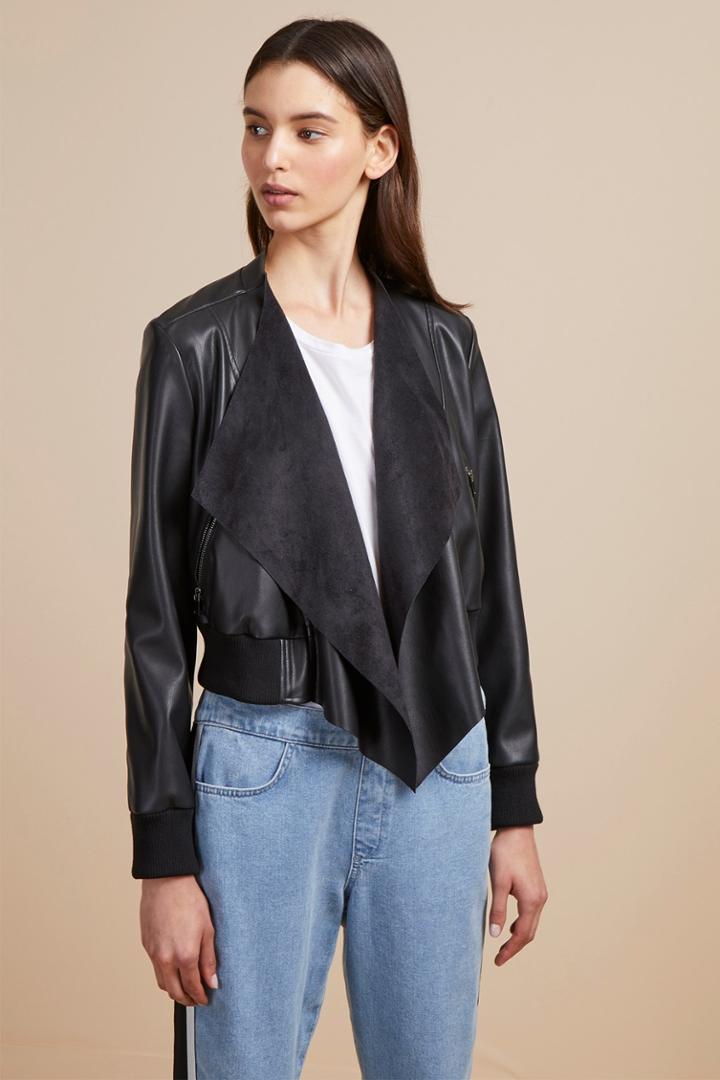 French Connenction Abellana Pu Bomber Jacket