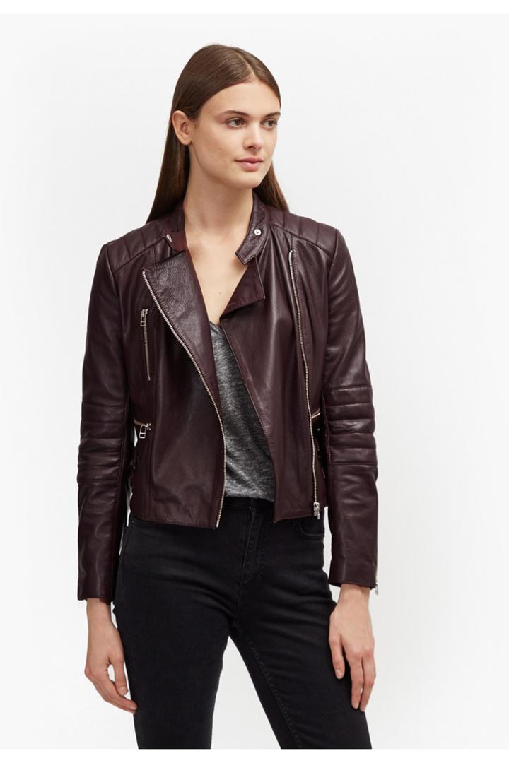 French Connection Tobey Leather Biker Jacket