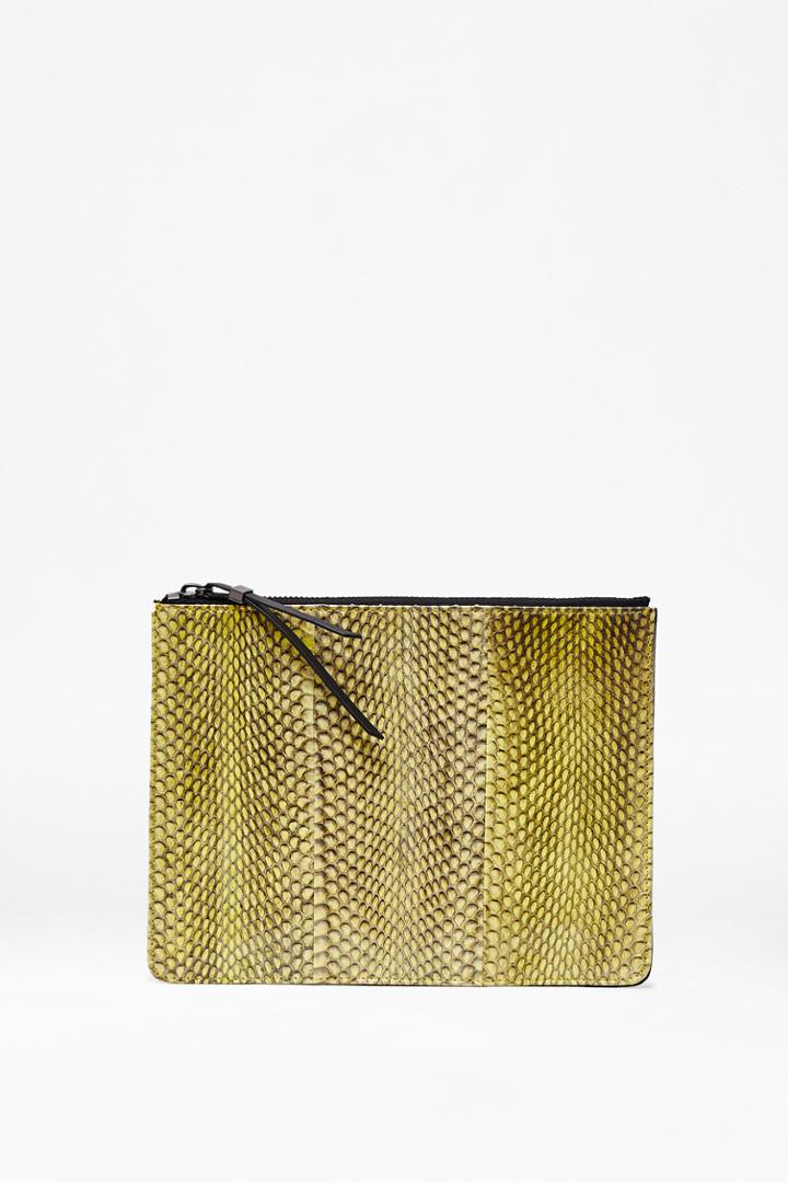 French Connection Patsy Snake Print Zip Pouch