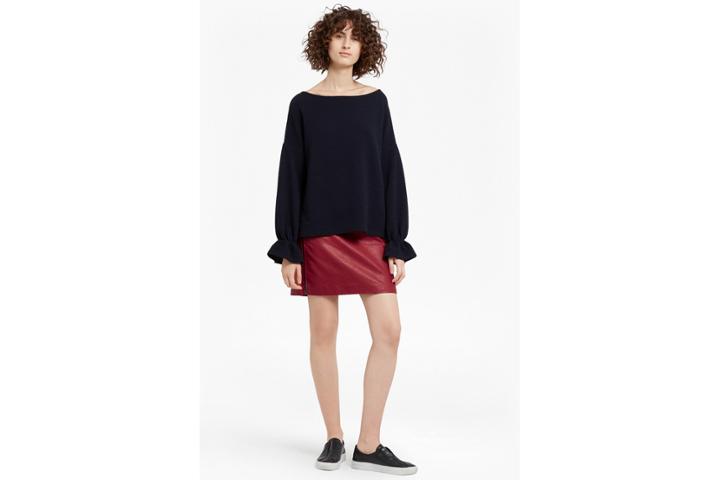 French Connection Canterbury Zipped Faux Leather Skirt