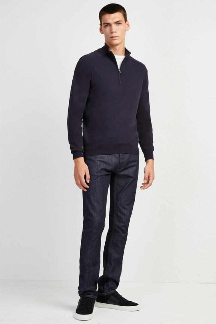 French Connenction Stretch Cotton Half-zip Jumper