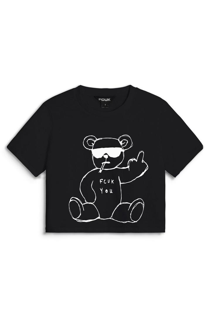 French Connection Fcuk Rude Bear Crop Top