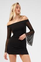 French Connection Lula Stretch Jersey Off The Shoulder Dress