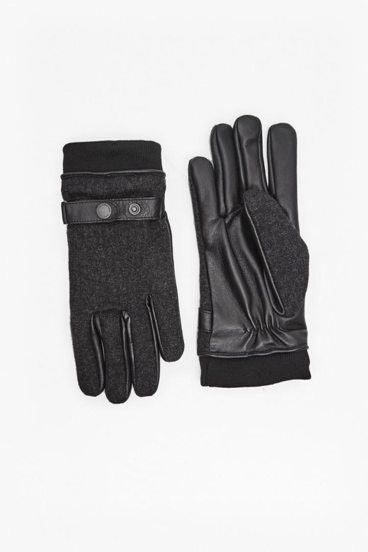 French Connection Wool And Leather Gloves