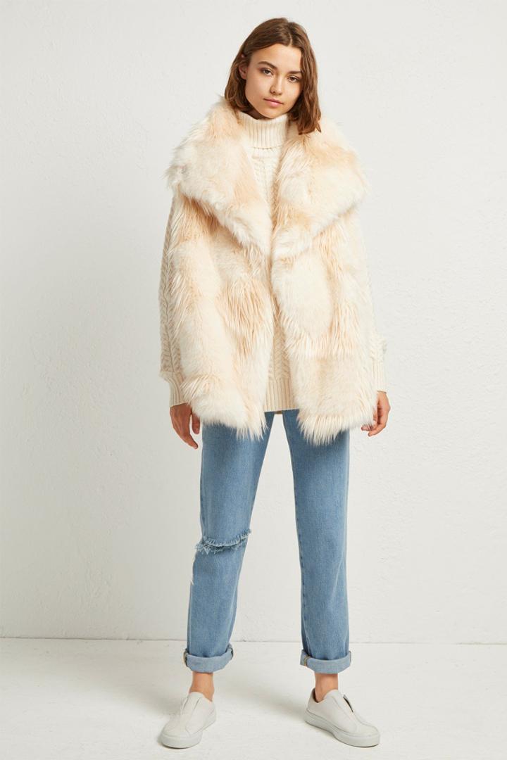 French Connenction Marion Faux Fur Wrap Gilet