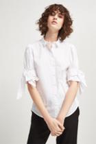 French Connenction Eastside Cotton Bow Shirt