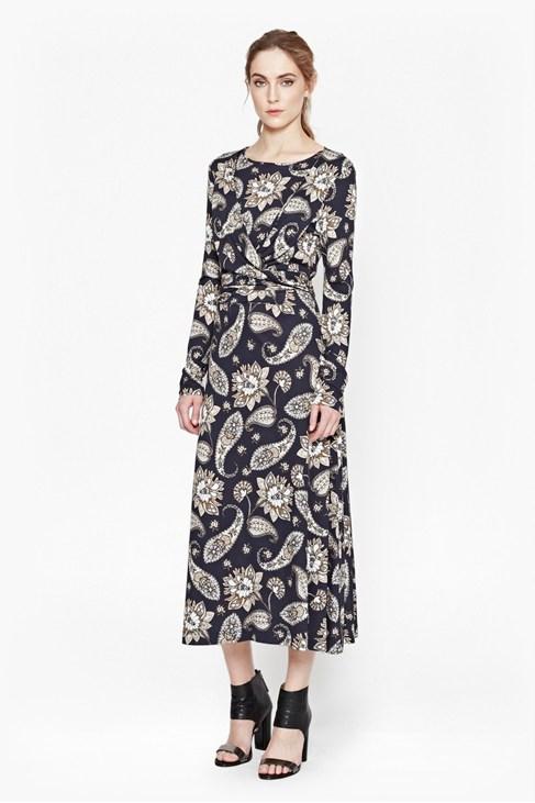 French Connection Sundown Jersey Paisley Maxi Dress