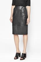 French Connection Chaos Leather Studded Skirt