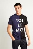 French Connenction Split Toi Et Moi Slogan T-shirt
