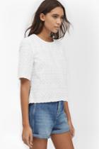 French Connection Bixa Broderie Scallop Trim Top