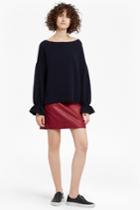 French Connenction Canterbury Zipped Faux Leather Skirt