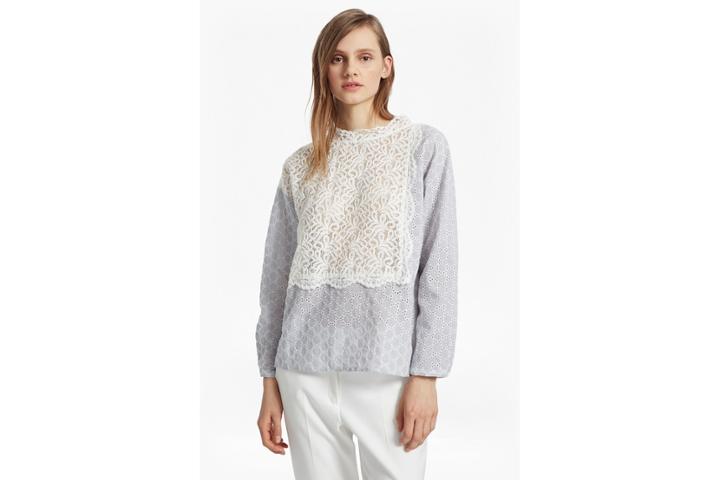 French Connection Oni Lace Mix Shirt