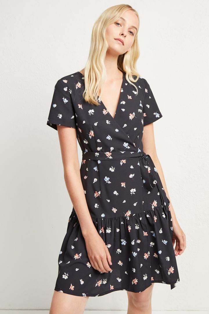 French Connenction Frida Armoise Crepe Wrap Dress