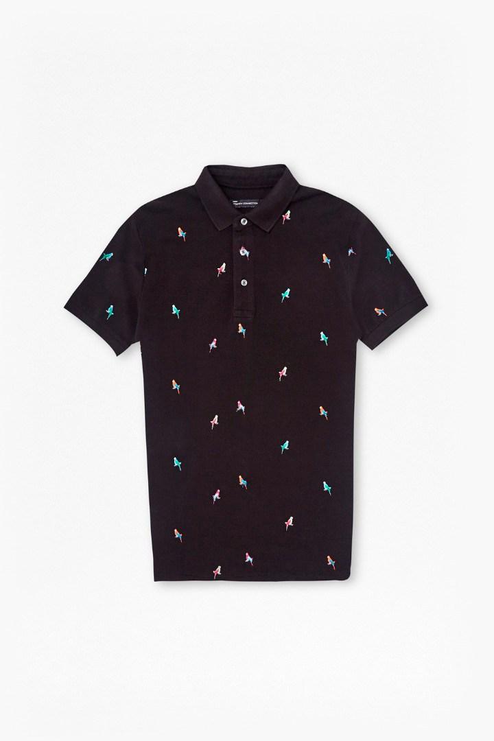 French Connection Party Parrot Pique Polo Shirt