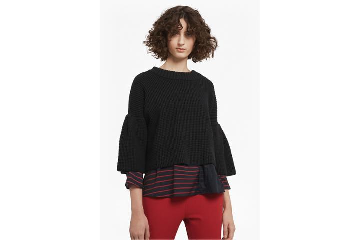 French Connection Ellie Waffle Knit Cropped Jumper