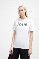 French Connenction Jolie Glitter Slogan T-shirt